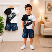 Baby & Kids Printed T-shirt & Jeans Pant set (1yrs-7yrs)