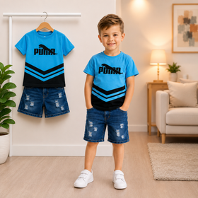 Baby & Kids Printed T-shirt & Jeans Pant set (1yrs-7yrs)