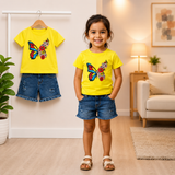 Baby & Kids Printed T-shirt & Jeans Pant set (1yrs-7yrs)